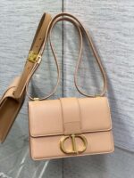 Dior 迪奧一比一 30 Montaigne 蜜桃裸粉色滑面牛皮金扣肩背包
