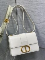 Dior 迪奧一比一 30 Montaigne 白色滑面牛皮金扣肩背包