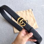 Gucci GG Marmont 金扣皮帶3.8cm精品高仿原單真皮腰帶