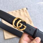 Gucci GG Marmont 金扣皮帶3.8cm精品高仿原單真皮腰帶