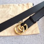 Gucci GG Marmont 金扣皮帶3.8cm精品高仿原單真皮腰帶