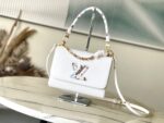 LV M13243 Twist Slim 白色中號手袋村上隆彩色圖騰高仿精品