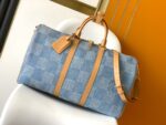 LV N40739 精品仿製Keepall 50旅行袋立體丹寧設計感夏日清爽時尚風