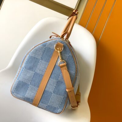 LV N40739 精品仿製Keepall 50旅行袋立體丹寧設計感夏日清爽時尚風