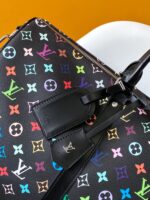 LV M13745 復刻版Keepall 50旅行袋黑彩彩虹塗層村上隆風格潮流設計