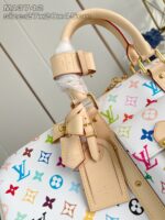 LV M13742 原單Keepall 45旅行袋白彩限量村上隆藝術再版時尚金屬細節款