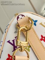 LV M13742 原單Keepall 45旅行袋白彩限量村上隆藝術再版時尚金屬細節款