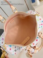 LV M13742 原單Keepall 45旅行袋白彩限量村上隆藝術再版時尚金屬細節款