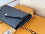 LV高仿長款沙拉錢包壓紋皮革設計黑色M82257典雅Monogram精品實用長夾