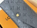 LV高仿長款沙拉錢包壓紋皮革設計黑色M82257典雅Monogram精品實用長夾