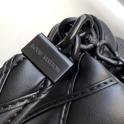 LV 中號手袋 M11374 全黑高仿原單羊皮革復刻包