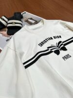 Dior 蝴蝶字母提花短袖T恤 復刻版寬鬆款 訂珠刺繡Oversize上衣