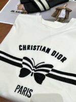 Dior 蝴蝶字母提花短袖T恤 復刻版寬鬆款 訂珠刺繡Oversize上衣