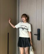 Dior 迪奧原單 圓領短袖T恤 蝴蝶字母提花設計 百搭通勤款 夏季簡約時尚感
