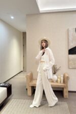 Dior 迪奧一比一 麻棉闊腿褲 夏季寬版顯瘦新款百搭涼感休閒褲