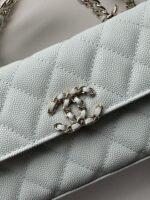 香奈兒 Mini Flap 薄荷綠手提包高仿荔枝皮斜背精品AS3238