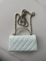 香奈兒 Mini Flap 薄荷綠手提包高仿荔枝皮斜背精品AS3238