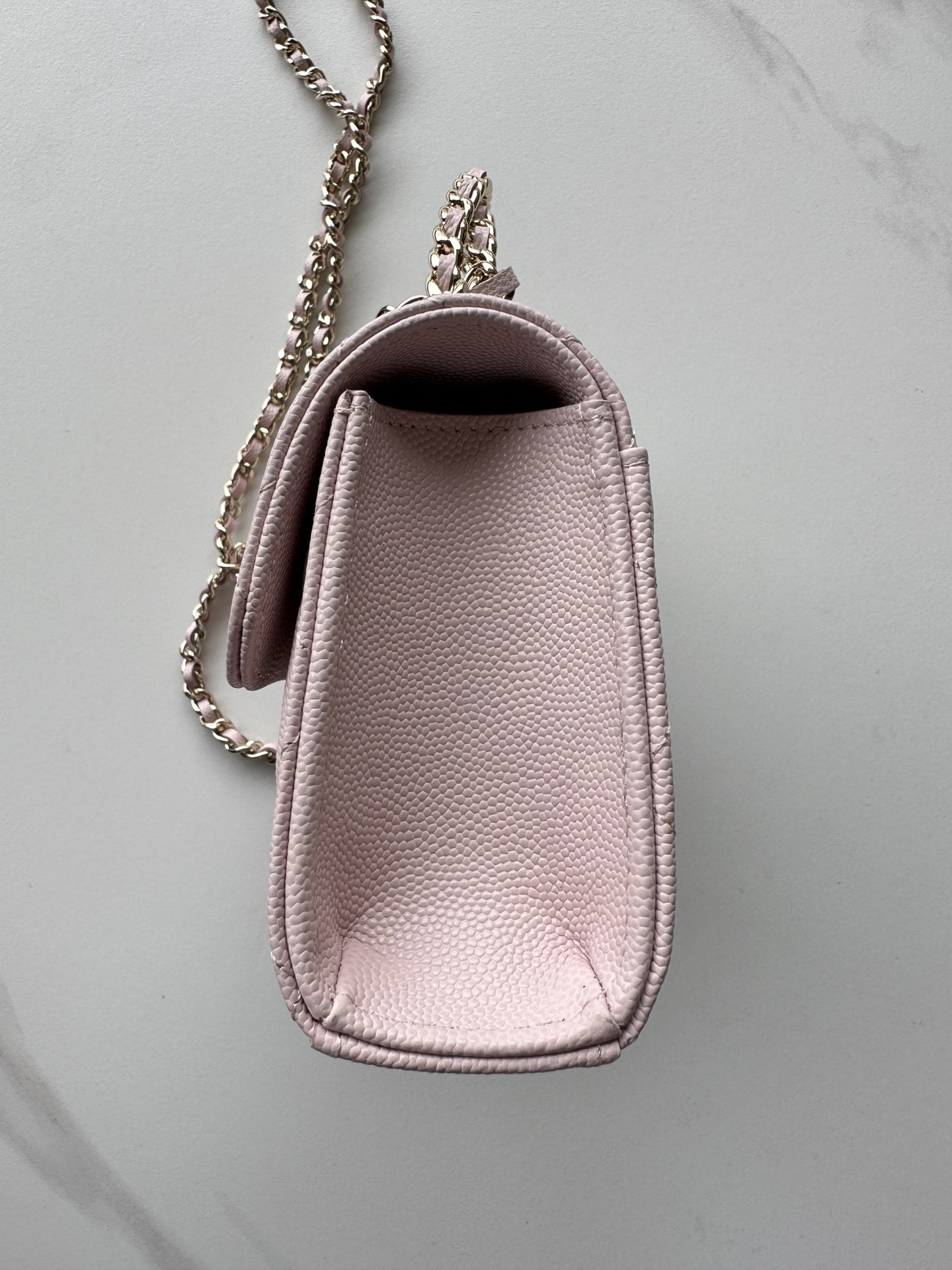 香奈兒 Mini Flap 粉霧手提包高仿精品荔枝皮斜背包AS3238