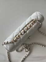 香奈兒 Mini Flap 奶油白手提包精品仿製荔枝皮斜背包