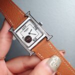 hermès2愛馬仕A貨Heure H Double Jeu腕表 搪瓷錶面高雅氣質款 義式真皮百搭