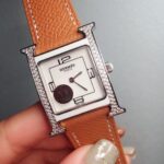 hermès2愛馬仕A貨Heure H Double Jeu腕表 搪瓷錶面高雅氣質款 義式真皮百搭
