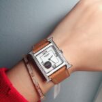 hermès2愛馬仕A貨Heure H Double Jeu腕表 搪瓷錶面高雅氣質款 義式真皮百搭