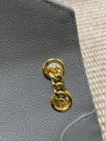 YSL高仿灰色格菱郵差包翻蓋設計通勤百搭優雅女包首選392739