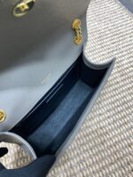 YSL高仿灰色格菱郵差包翻蓋設計通勤百搭優雅女包首選392739