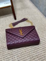 YSL一比一經典格菱郵差包翻蓋設計鏈條肩帶輕奢百搭女包392739