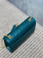 YSL頂級原單孔雀綠信封包新款球紋牛皮鏈條設計金色Logo優雅女用包392745