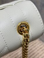 YSL原單白色球紋小信封包新款真皮絎縫鏈條肩背優雅百搭氣質女包392745