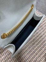 YSL原單白色球紋小信封包新款真皮絎縫鏈條肩背優雅百搭氣質女包392745
