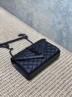 YSL A貨黑色球紋小信封包新款真皮絎縫鏈條肩背優雅百搭實用推薦392745