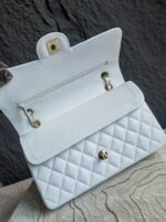 Chanel頂級原單純白CF手提包25.5cm輕奢高級感細膩Hass皮時尚必收AS1112