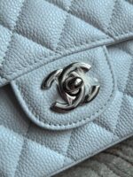 Chanel原單純白CF手提包銀扣25.5cm頂級Hass皮質感滿分經典百搭風AS1112