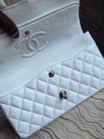 Chanel原單純白CF手提包銀扣25.5cm頂級Hass皮質感滿分經典百搭風AS1112