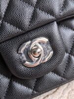 Chanel精品仿製黑銀CF手提包23/25.5cm無車邊純原工藝立體三角剪裁AS1113