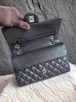 Chanel精品仿製黑銀CF手提包23/25.5cm無車邊純原工藝立體三角剪裁AS1113