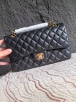 Chanel一比一黑金CF手提包23/25.5cm無車邊設計Hass皮三角立體剪裁AS1113