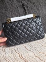 Chanel一比一黑金CF手提包23/25.5cm無車邊設計Hass皮三角立體剪裁AS1113