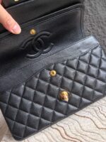 Chanel一比一黑金CF手提包23/25.5cm無車邊設計Hass皮三角立體剪裁AS1113