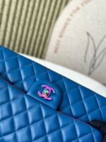 Chanel 彩扣藍紅拼色CF鏈條包 25cm 進口羊皮 頂級原單 A1112