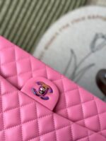 Chanel CF翻蓋包 藍紅拼色 七彩扣 進口羊皮 一比一高仿 A1112