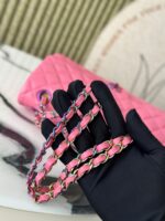 Chanel CF翻蓋包 藍紅拼色 七彩扣 進口羊皮 一比一高仿 A1112