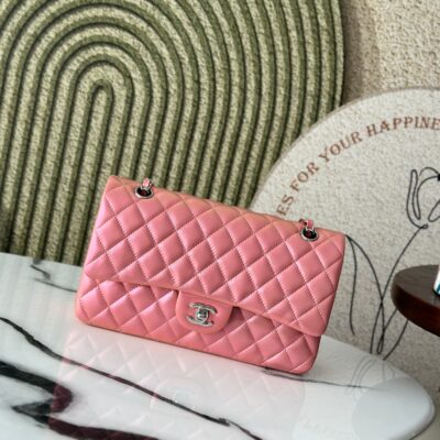 Chanel 炫彩粉CF鏈條包 25cm 珠光粉金 一比一精品仿製 A1112