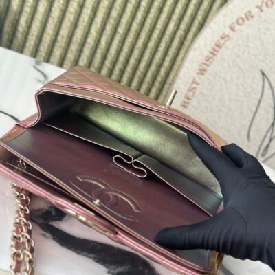 Chanel 炫彩紫CF鏈條包 25cm 珠光新色 一比一精品仿製 A1112