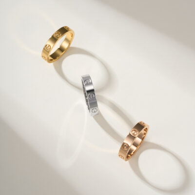 Cartier 高仿LOVE窄版對戒情侶款 經典螺絲設計 百搭質感輕奢風