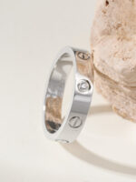 Cartier 一比一LOVE單鑽對戒窄版款 螺絲點綴設計 日常百搭情侶首選