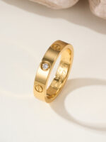 Cartier 一比一LOVE單鑽對戒窄版款 螺絲點綴設計 日常百搭情侶首選