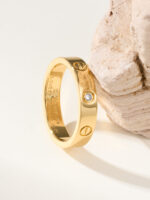 Cartier 一比一LOVE單鑽對戒窄版款 螺絲點綴設計 日常百搭情侶首選